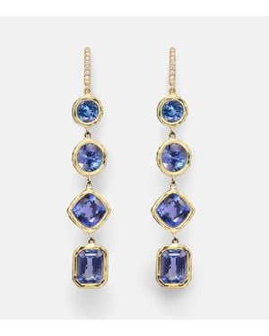 Octavia Elizabeth Ohrringe Cascade Aus 18Kt Gelbgold Mit Diamanten Und Tansanit - Weiß