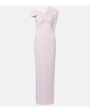 Roland Mouret Scarf-Detail Asymmetric Cady Gown - Pink