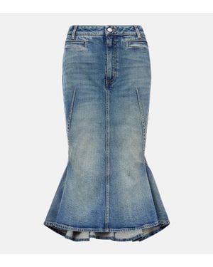 McQueen Midirock Aus Denim - Blau