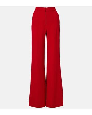Elie Saab Pantalones Flared De Cady De Tiro Alto - Rojo
