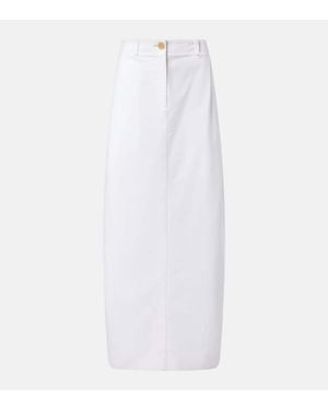 KHAITE Lucian Cotton Poplin Maxi Skirt - White