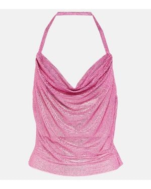 GIUSEPPE DI MORABITO Embellished Cowl-Neck Top - Pink