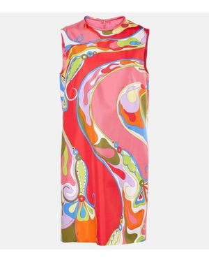 Emilio Pucci Minikleid Orchidee Aus Seiden-Twill - Rot