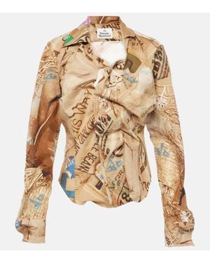 Vivienne Westwood Drunken Ruffled Cotton Shirt - Natural
