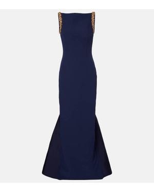 Safiyaa Verzierte Robe Sloane Aus Crepe - Blau