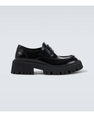 Balenciaga Tractor Leather Loafers - Black