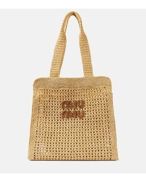Miu Miu Borsa Medium Con Logo - Neutro