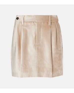 Brunello Cucinelli Minirock Aus Samt - Natur
