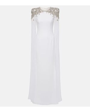 Jenny Packham Bridal Frida Embellished Cape-Detail Gown - White