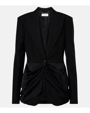Stella McCartney Blazer Aus Wolle Mit Satin - Schwarz