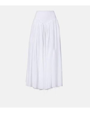 Gabriela Hearst Juniper Gathered Linen Midi Skirt - White