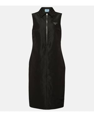 ワンピース PRADA SILK MIDI POLO DRESS Prada Silk Midi Polo Dress in White | Lyst