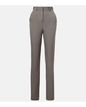 Calvin Klein Lucia High-Rise Wool Slim Pants - Gray
