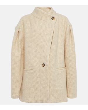 Isabel Marant Jabadi Herringbone Virgin Wool Jacket - Natural