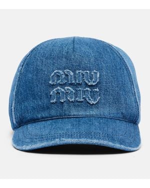 Miu Miu Baseballcap Aus Denim - Blau