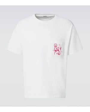 Bode Besticktes T-Shirt Hoop Aus Baumwolle - Weiß