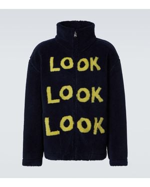 JW Anderson Jacke Look Look Look Aus Teddyfleece - Blau