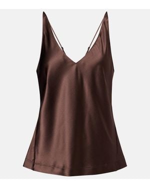 Dorothee Schumacher Top Sense Of Shine Ii Aus Satin - Braun