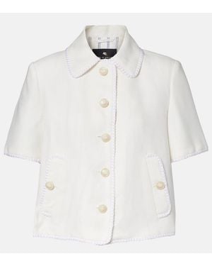 Etro Jacke Aus Leinen - Weiß