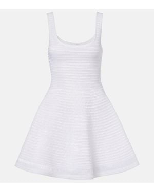 Alaïa Abito Corto Con Peplum - Bianco