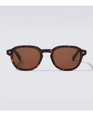Bottega Veneta Runde Sonnenbrille Triangle Stud - Braun