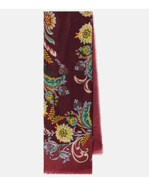 Etro Bedruckter Schal Aus Kaschmir - Rot