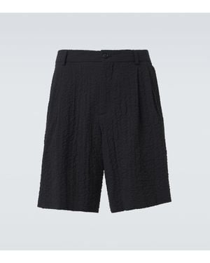 Giorgio Armani Shorts Aus Woll-Seersucker - Schwarz