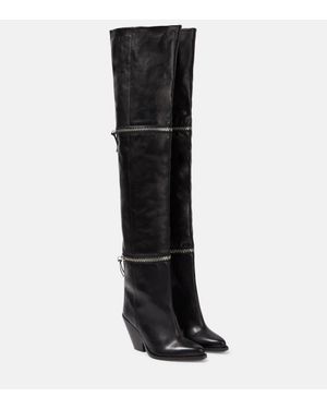 Isabel Marant Overknee-Stiefel Lelodie Aus Leder - Schwarz