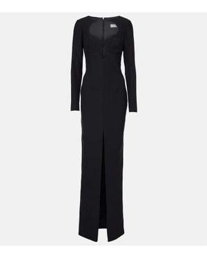 Rasario Robe Longue En Crepe - Bleu