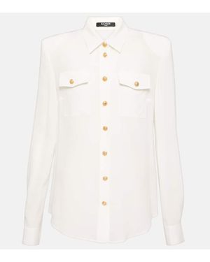Balmain Western Style Poplin Shirt - White