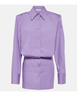 The Attico Margot Cotton Shirt Dress - Purple