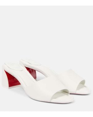 Christian Louboutin Jane 55 Leather Mules - White