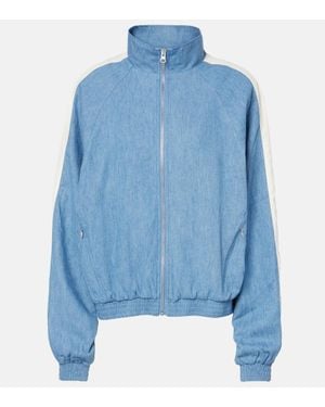 The Upside Oracle Elias Hemp And Cotton Chambray Track Jacket - Blue