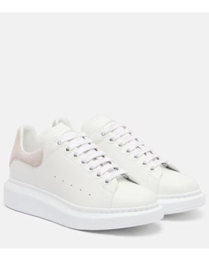 McQueen Oversized Leather Sneakers - White