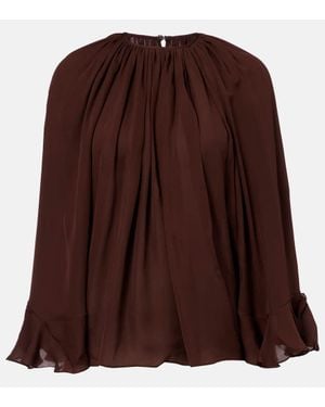 Johanna Ortiz Bluse Aus Seiden-Georgette - Braun