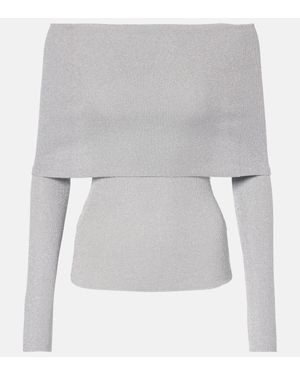 Galvan London Corte Off-Shoulder Top - Grey