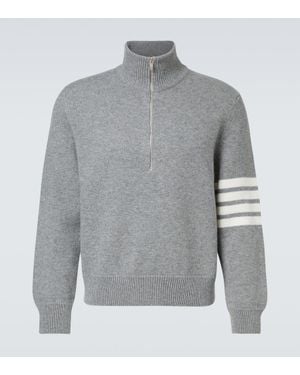 Thom Browne Pullover 4-Bar Aus Schurwolle - Grau