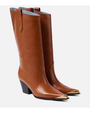 Etro Leather Cowboy Boots - Brown