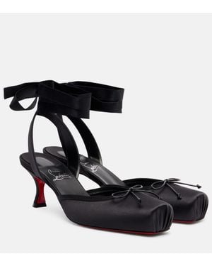 Christian Louboutin Escarpins Slingback Cassia 55 En Satin - Noir