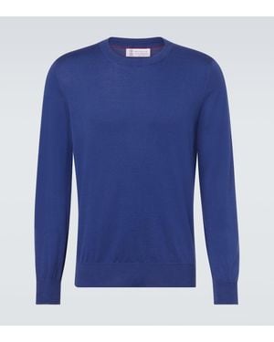 Brunello Cucinelli Pullover Aus Baumwolle - Blau