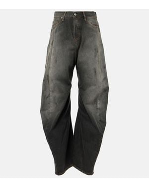 Acne Studios 2006F Distressed Low-Rise Wide-Leg Jeans - Gray