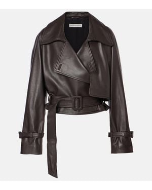 Nour Hammour Hatti Leather Biker Jacket - Black