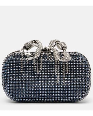 Self-Portrait Clutch Mit Kristallen - Blau
