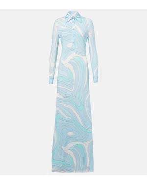 Emilio Pucci Abito Chemisier Marmo - Blu