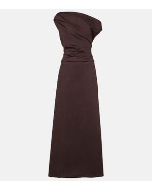 STAUD One-Shoulder-Maxikleid Phare Aus Baumwolle - Lila