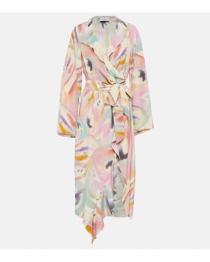 Etro Abstract-print Wrap Dress - White
