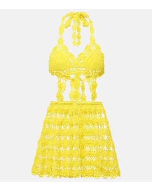 Anna Kosturova Minikleid Ibiza Aus Haekelstrick - Gelb