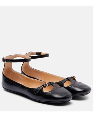 Chloé Leonore Leather Ballet Flats - Black