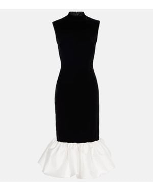 Rasario Robe En Velours Et Satin - Noir