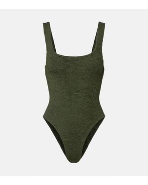 Hunza G Square Neck Swimsuit - Green
